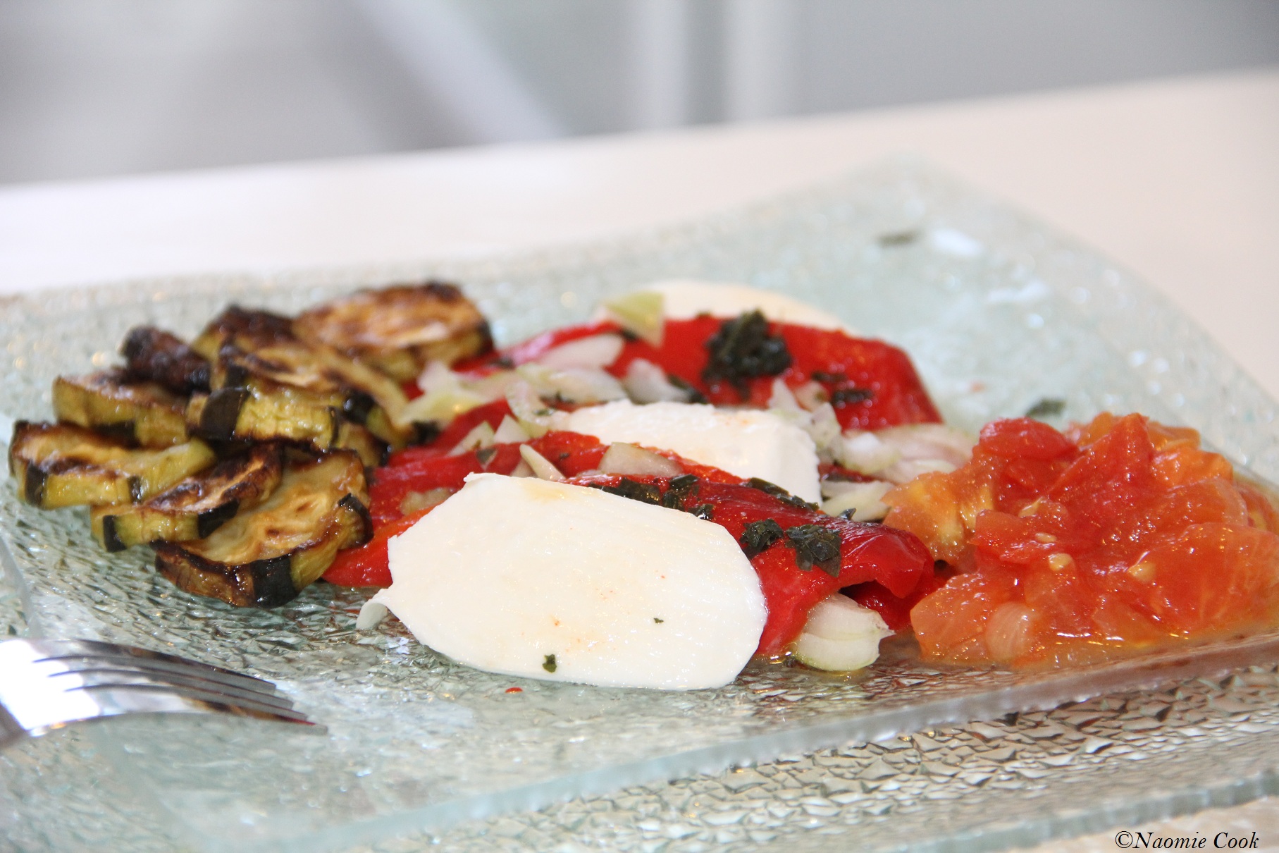 entree poivron courgette tomates mozza