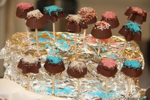 Sucettes chocolat praliné